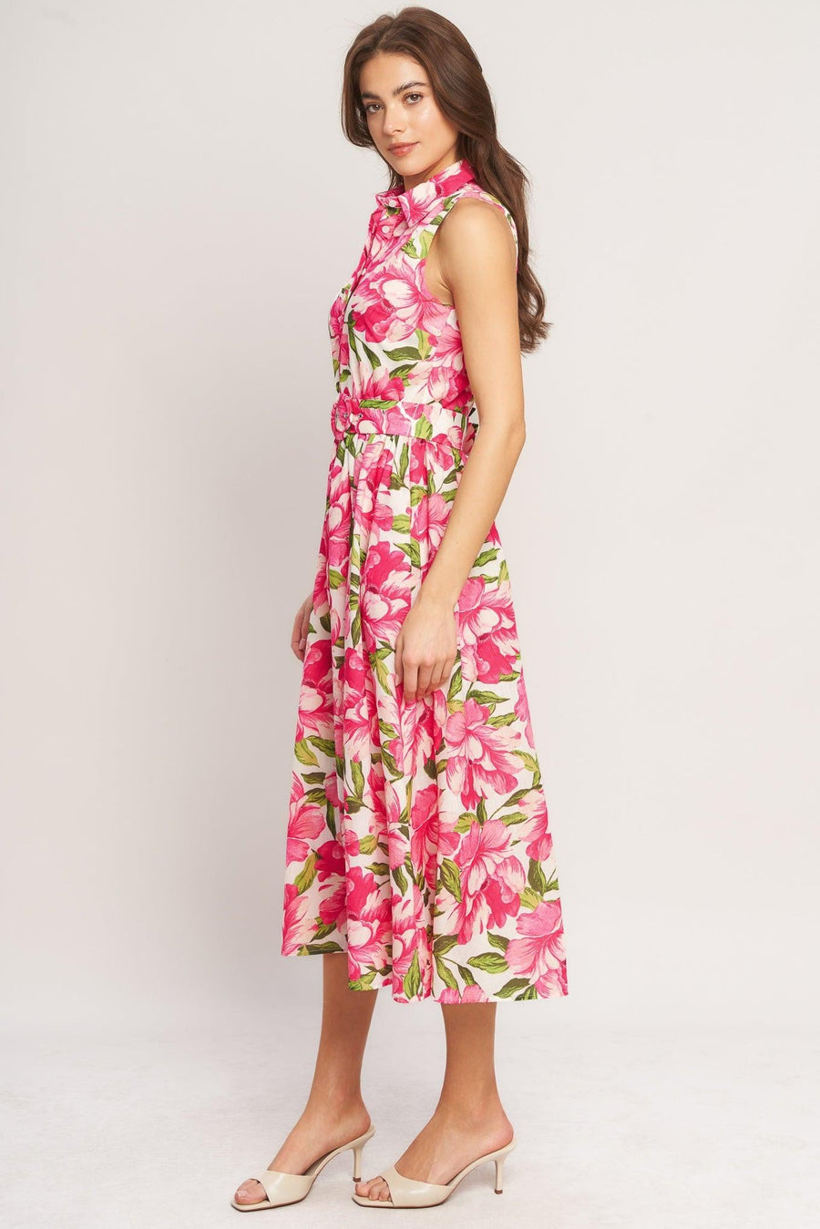 PINK PARADISE WOVEN MIDI DRESS - Glamourous Grace