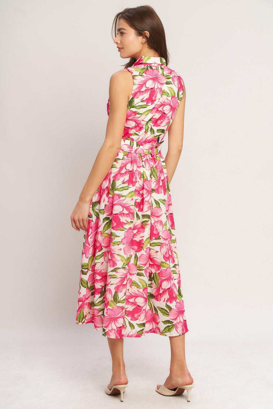 PINK PARADISE WOVEN MIDI DRESS - Glamourous Grace