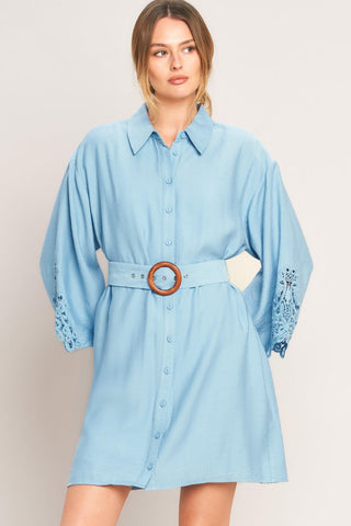 AZURE COAST WOVEN MINI DRESS - Glamourous Grace