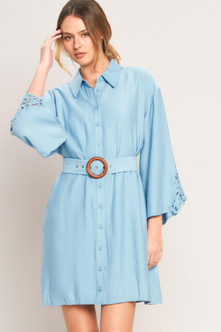 AZURE COAST WOVEN MINI DRESS - Glamourous Grace