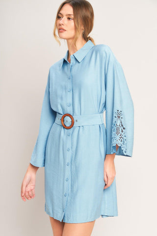 AZURE COAST WOVEN MINI DRESS - Glamourous Grace