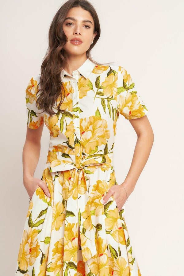 UPLIFTING PALETTE WOVEN MIDI DRESS - Glamourous Grace