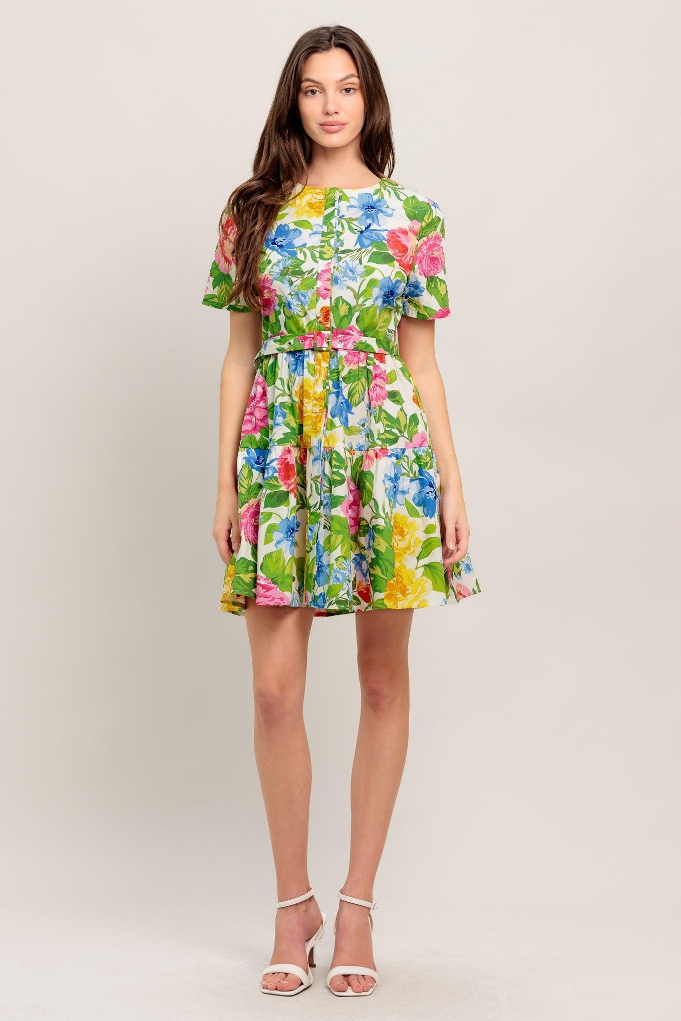SUNSHINE IN FULL BLOOM WOVEN MINI DRESS - Glamourous Grace