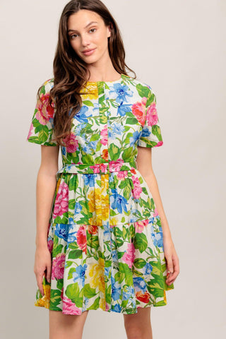 SUNSHINE IN FULL BLOOM WOVEN MINI DRESS - Glamourous Grace