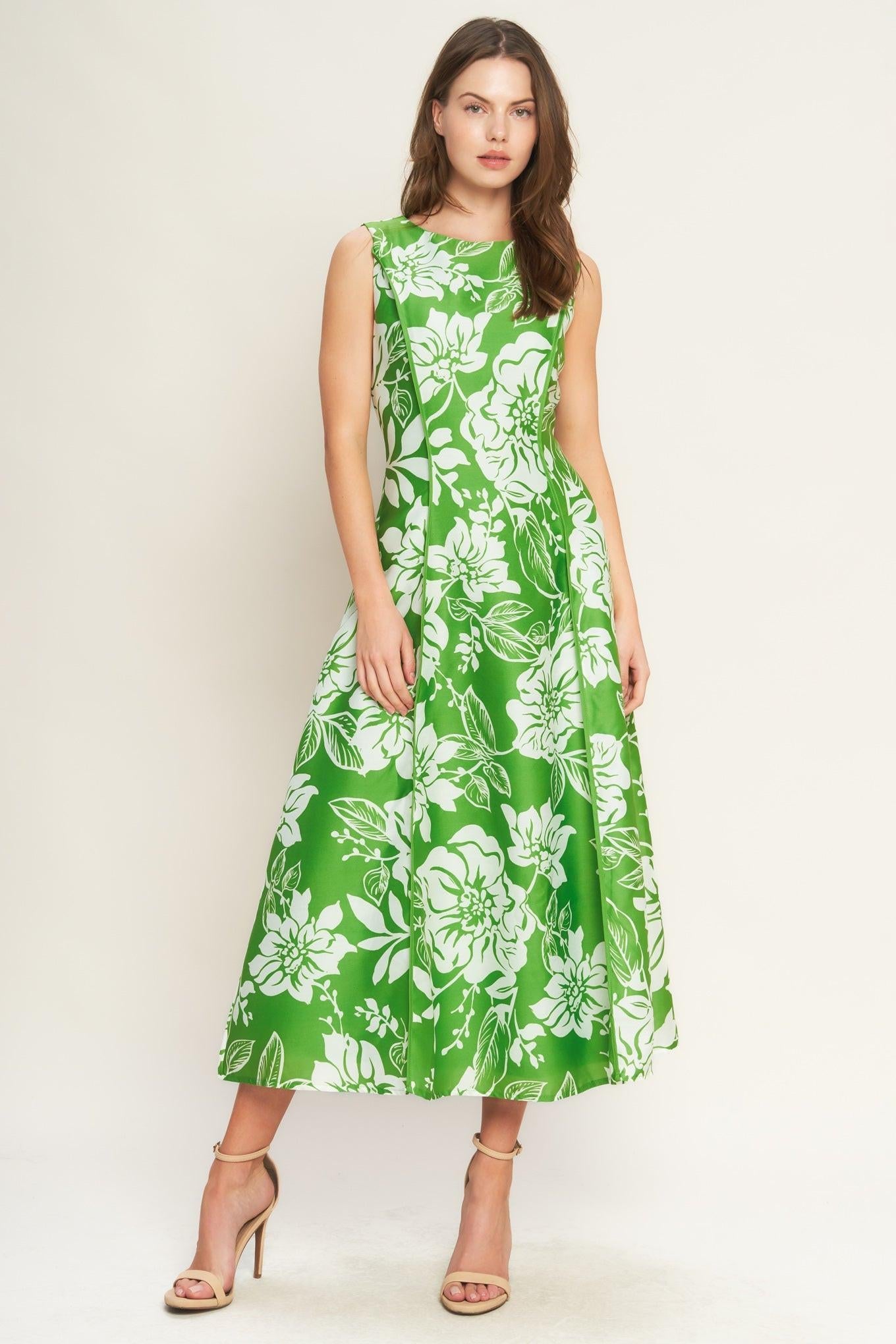 GARDEN GODDESS WOVEN MIDI DRESS - Glamourous Grace