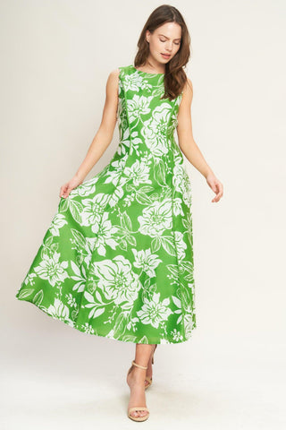 GARDEN GODDESS WOVEN MIDI DRESS - Glamourous Grace