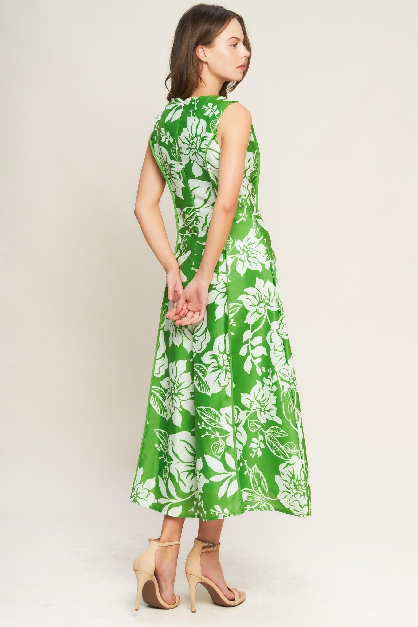 GARDEN GODDESS WOVEN MIDI DRESS - Glamourous Grace