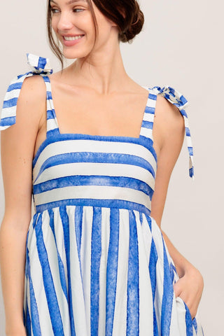 BLUE HORIZON BEAUTY WOVEN MIDI DRESS - Glamourous Grace