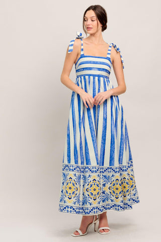 BLUE HORIZON BEAUTY WOVEN MIDI DRESS - Glamourous Grace