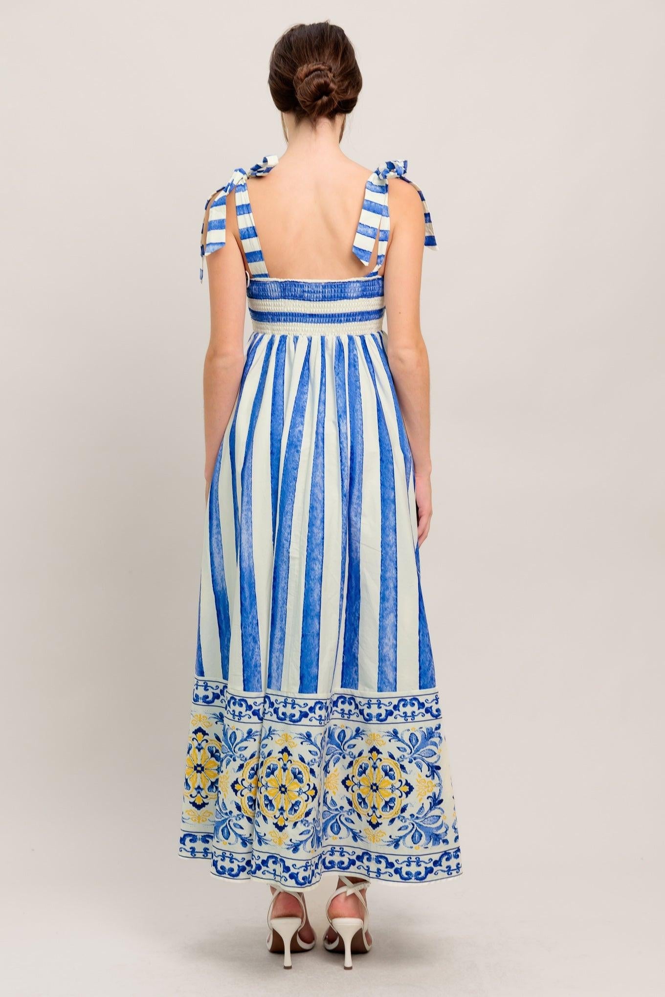 BLUE HORIZON BEAUTY WOVEN MIDI DRESS - Glamourous Grace