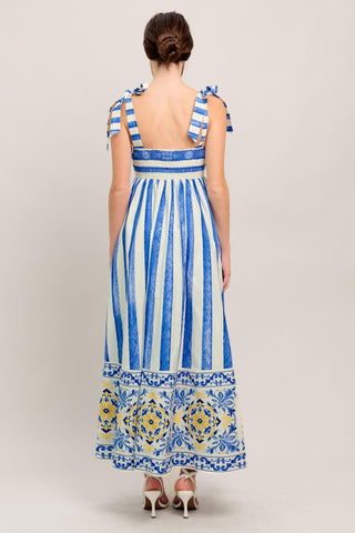 BLUE HORIZON BEAUTY WOVEN MIDI DRESS - Glamourous Grace