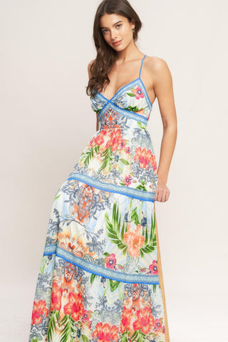 FRESH BOTANICAL SCALE WOVEN MAXI DRESS - Glamourous Grace