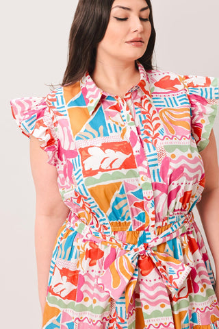RIVIERA MOSAIC WOVEN MIDI DRESS - Glamourous Grace