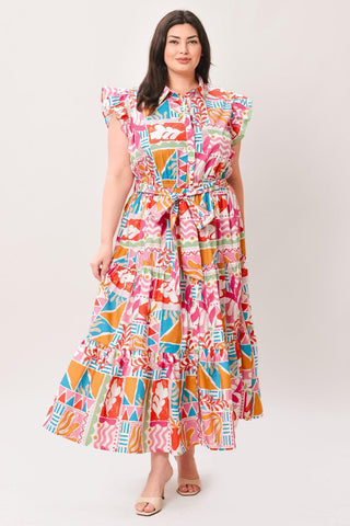RIVIERA MOSAIC WOVEN MIDI DRESS - Glamourous Grace