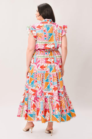 RIVIERA MOSAIC WOVEN MIDI DRESS - Glamourous Grace