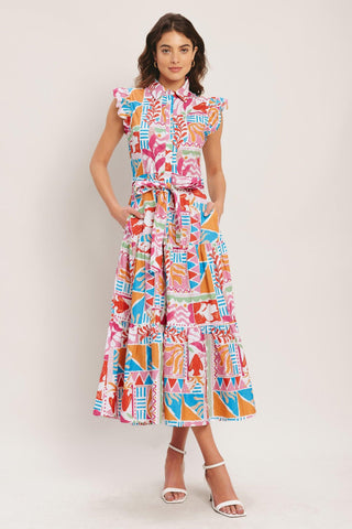 RIVIERA MOSAIC WOVEN MIDI DRESS - Glamourous Grace