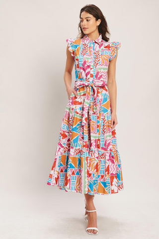 RIVIERA MOSAIC WOVEN MIDI DRESS - Glamourous Grace