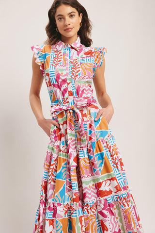 RIVIERA MOSAIC WOVEN MIDI DRESS - Glamourous Grace