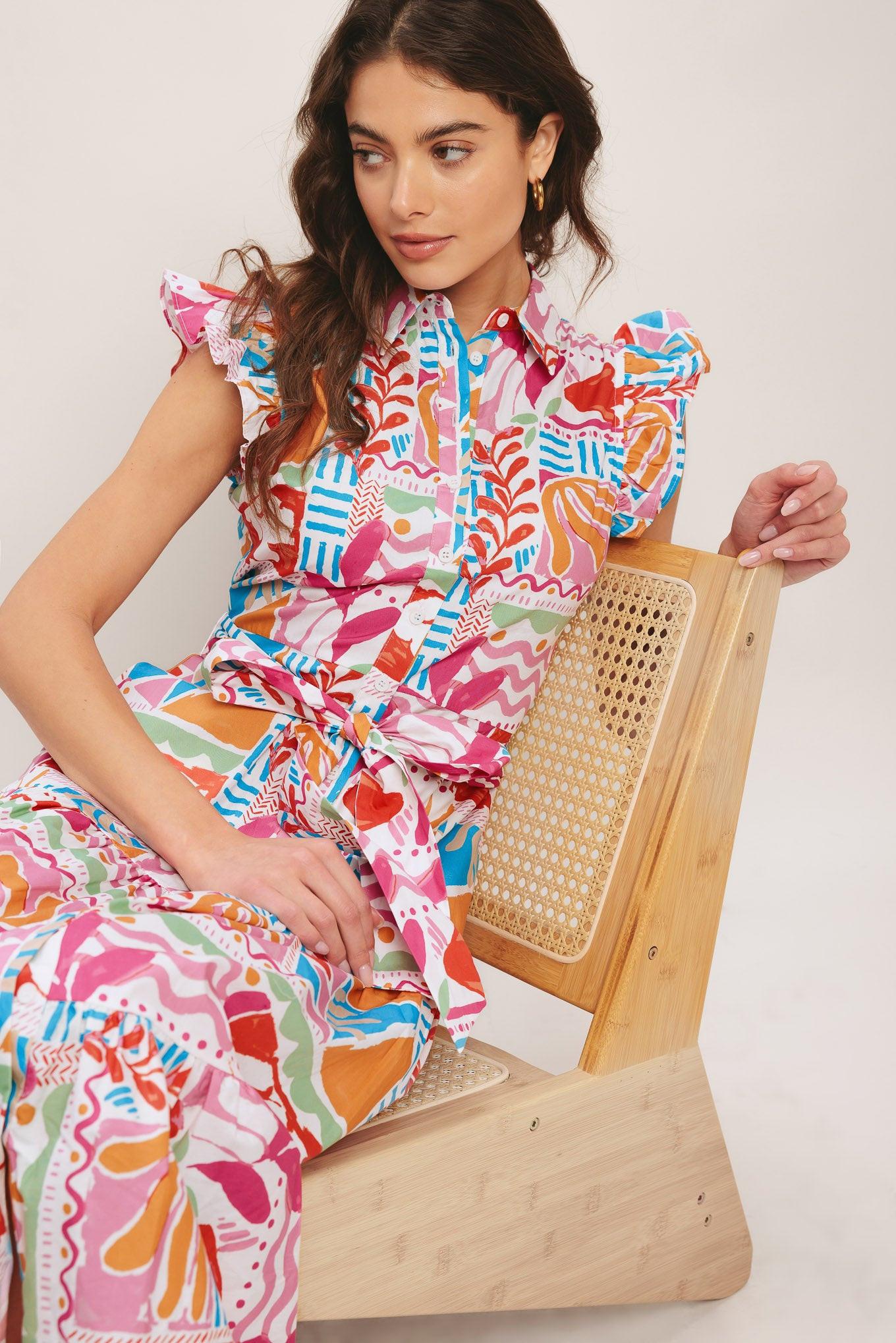RIVIERA MOSAIC WOVEN MIDI DRESS - Glamourous Grace