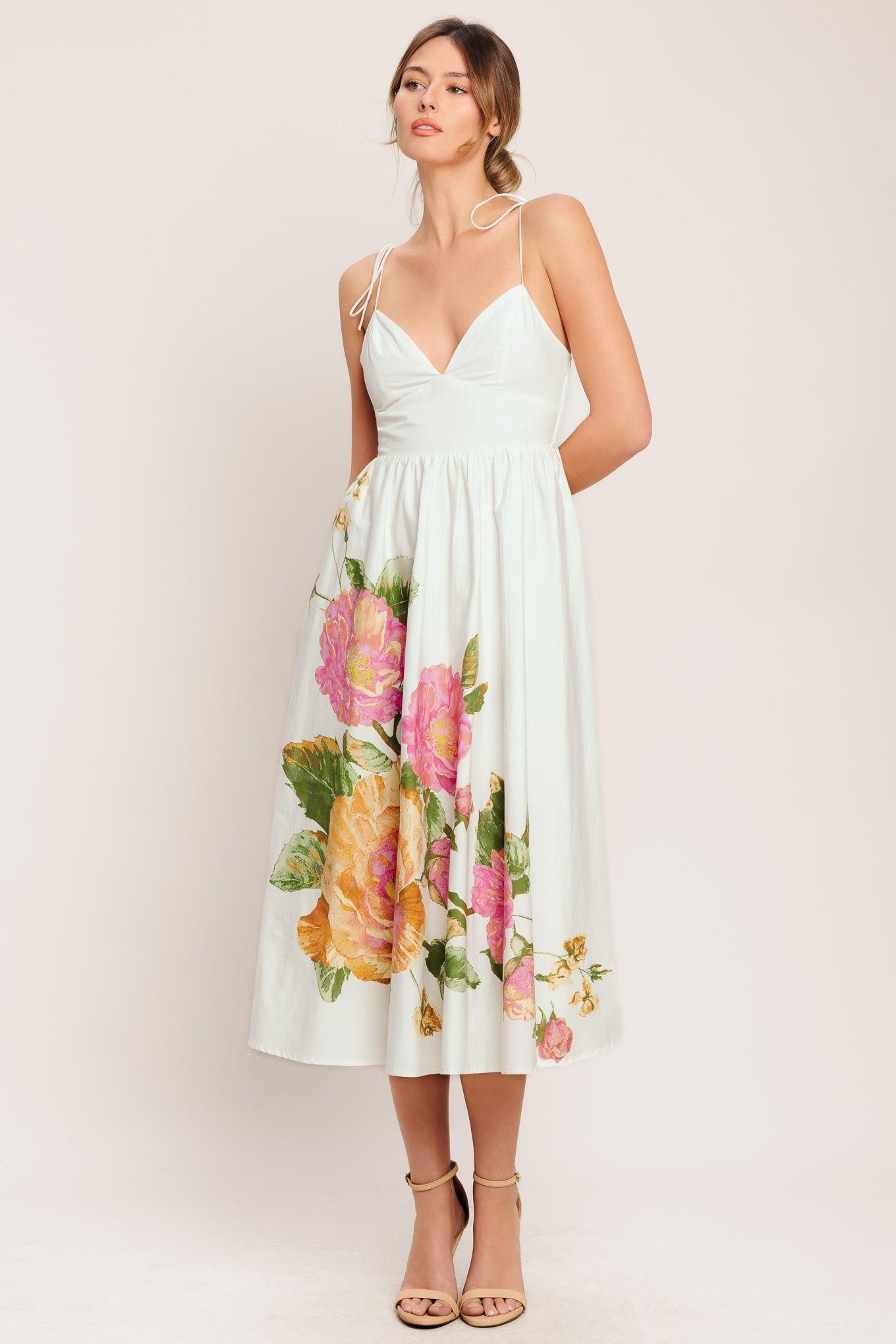 POETIC BLOOM WOVEN MIDI DRESS - Glamourous Grace