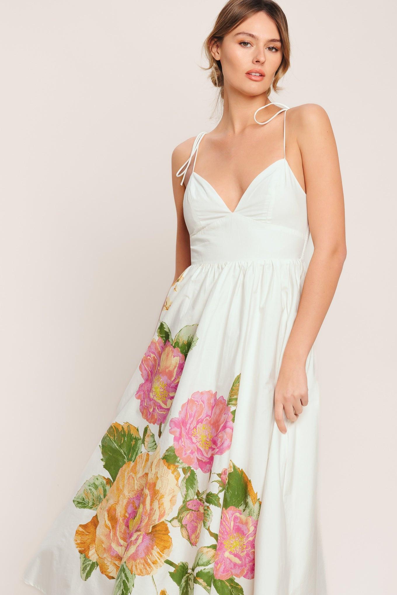 POETIC BLOOM WOVEN MIDI DRESS - Glamourous Grace