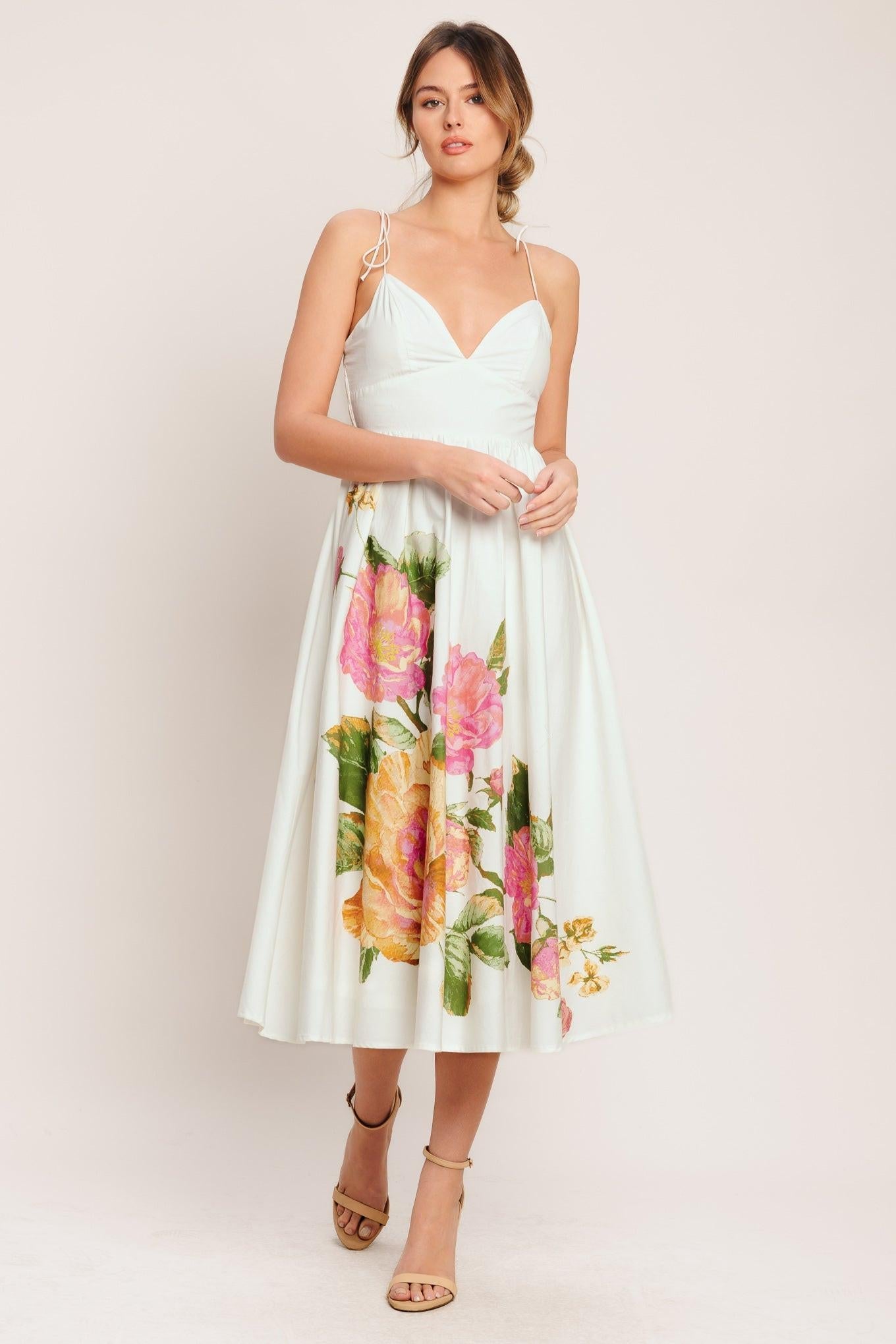 POETIC BLOOM WOVEN MIDI DRESS - Glamourous Grace
