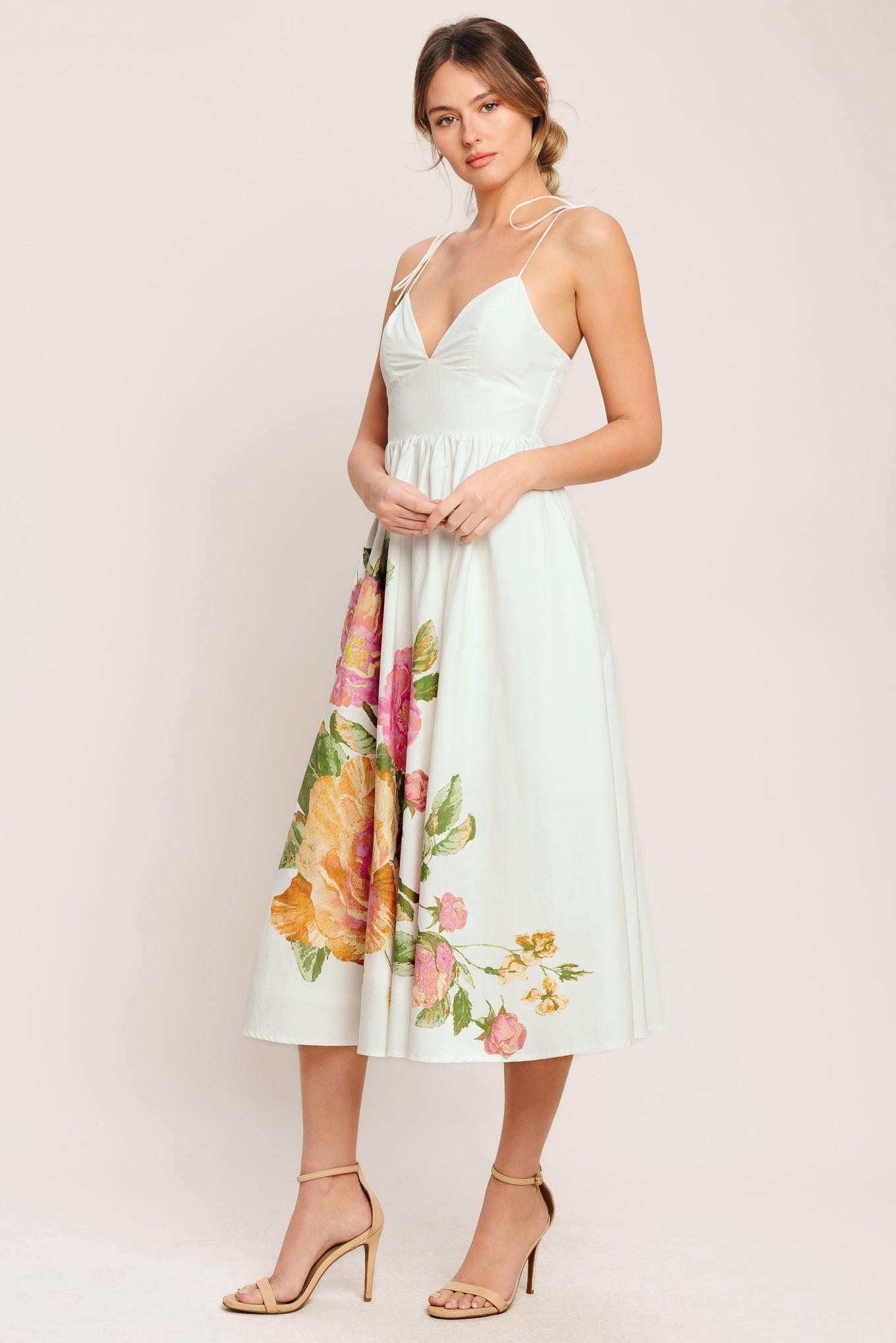 POETIC BLOOM WOVEN MIDI DRESS - Glamourous Grace