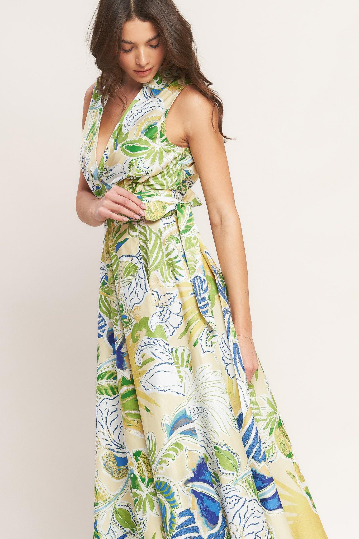 LAGOON FLOW WOVEN MIDI DRESS - Glamourous Grace