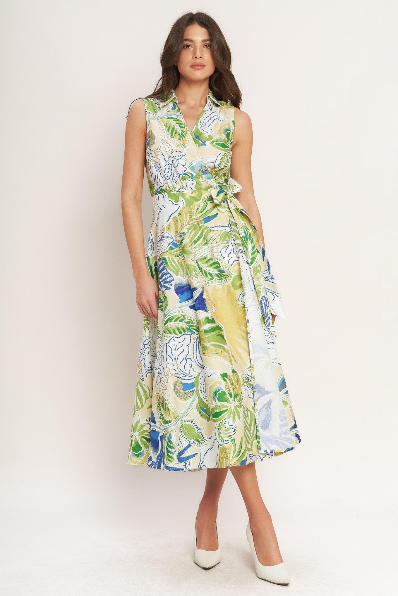 LAGOON FLOW WOVEN MIDI DRESS - Glamourous Grace