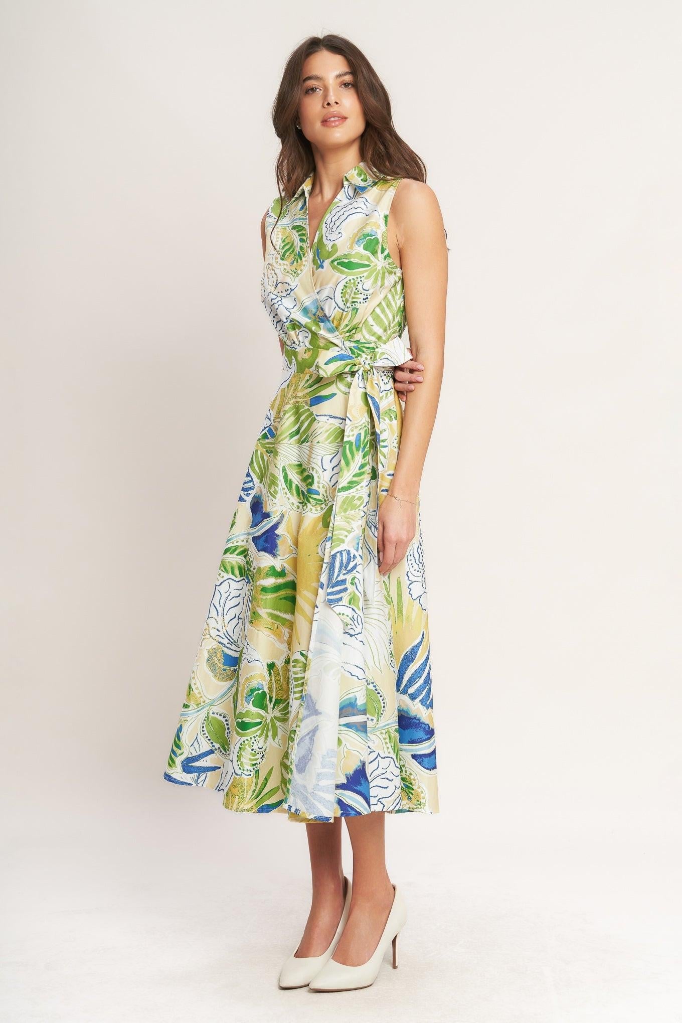 LAGOON FLOW WOVEN MIDI DRESS - Glamourous Grace