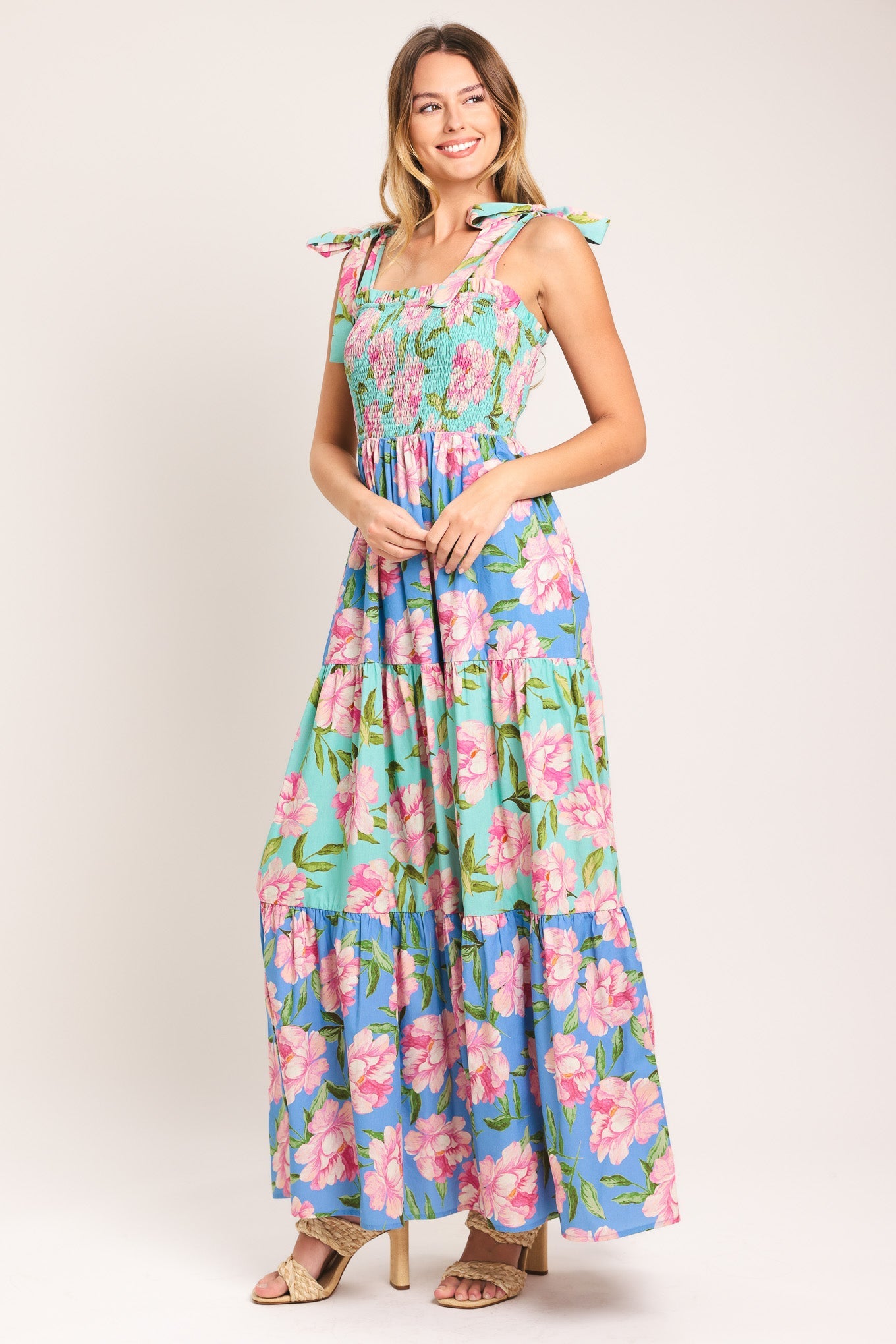 PASTEL GLOW WOVEN MAXI DRESS - Glamourous Grace