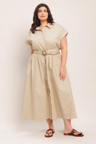BARE ELEGANCE WOVEN MIDI DRESS - Glamourous Grace