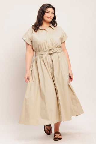 BARE ELEGANCE WOVEN MIDI DRESS - Glamourous Grace