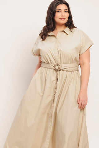 BARE ELEGANCE WOVEN MIDI DRESS - Glamourous Grace
