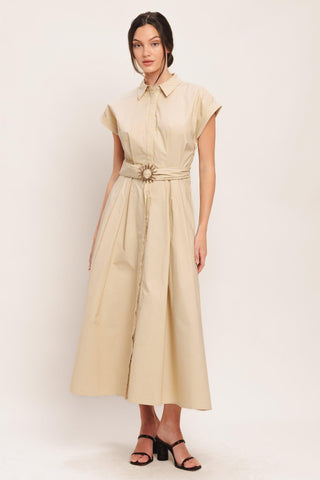 BARE ELEGANCE WOVEN MIDI DRESS - Glamourous Grace