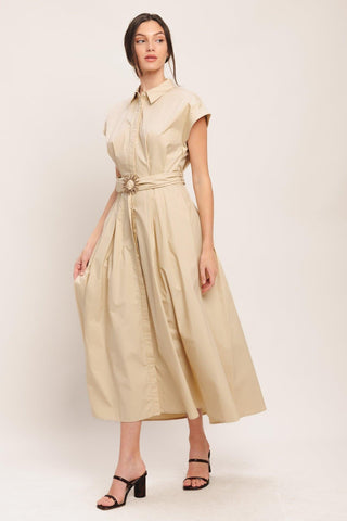 BARE ELEGANCE WOVEN MIDI DRESS - Glamourous Grace