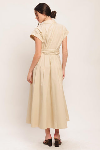 BARE ELEGANCE WOVEN MIDI DRESS - Glamourous Grace