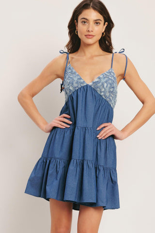 BLUEBELL BABYDOLL WOVEN MINI DRESS - Glamourous Grace