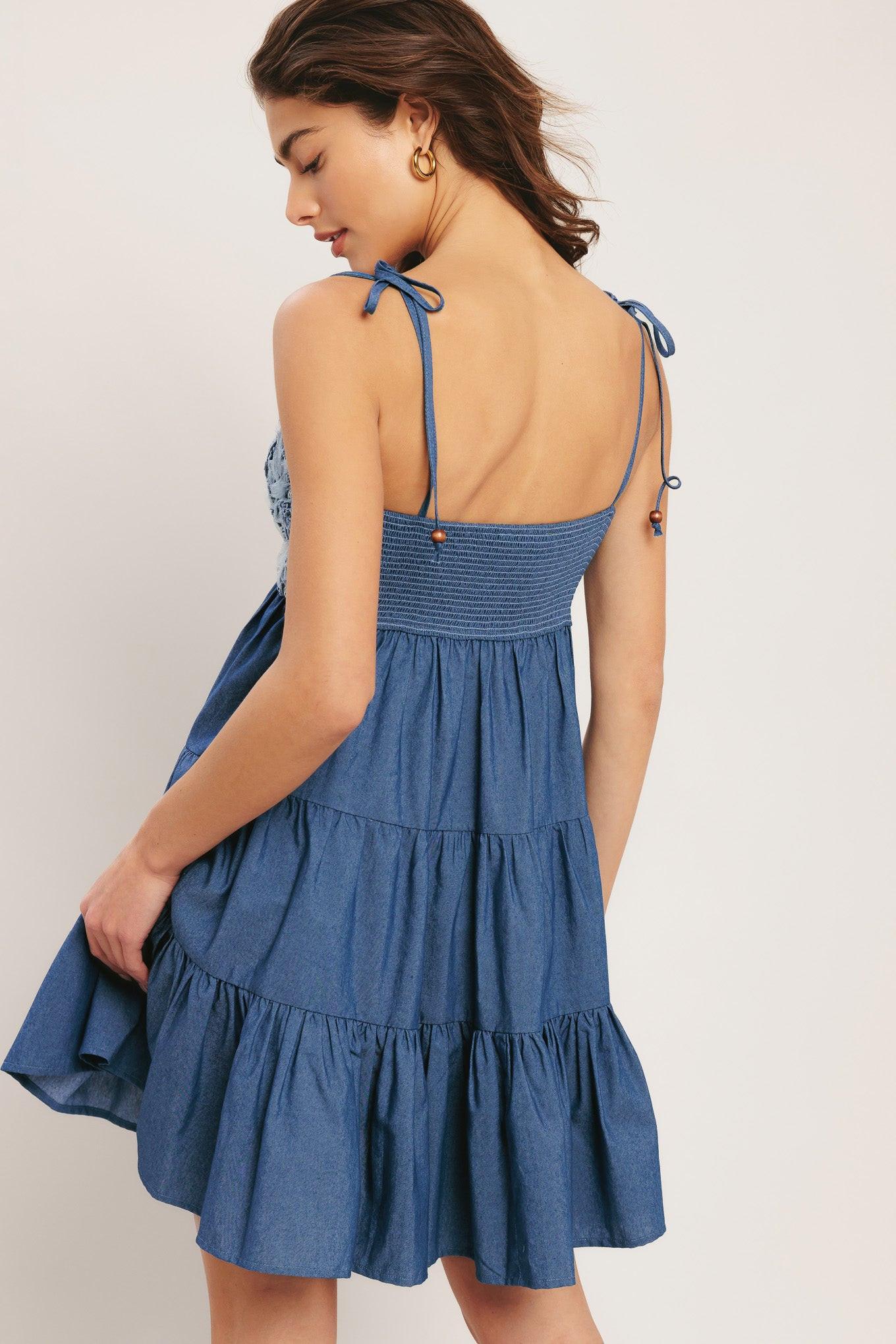BLUEBELL BABYDOLL WOVEN MINI DRESS - Glamourous Grace
