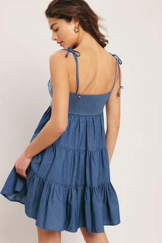BLUEBELL BABYDOLL WOVEN MINI DRESS - Glamourous Grace