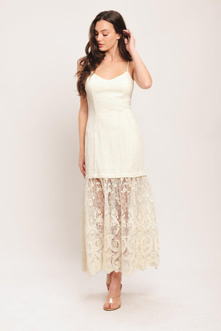 MILK PETAL WOVEN LACE MIDI DRESS - Glamourous Grace
