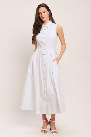 HEART OF WHITE WOVEN MIDI DRESS - Glamourous Grace