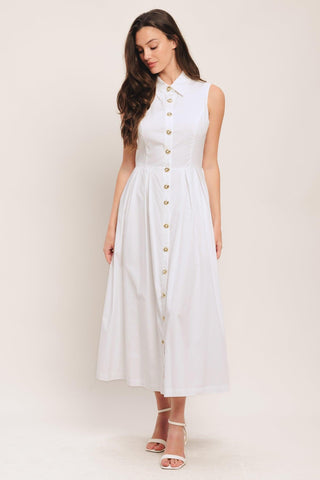 HEART OF WHITE WOVEN MIDI DRESS - Glamourous Grace