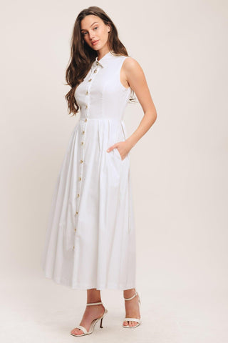 HEART OF WHITE WOVEN MIDI DRESS - Glamourous Grace