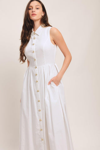 HEART OF WHITE WOVEN MIDI DRESS - Glamourous Grace