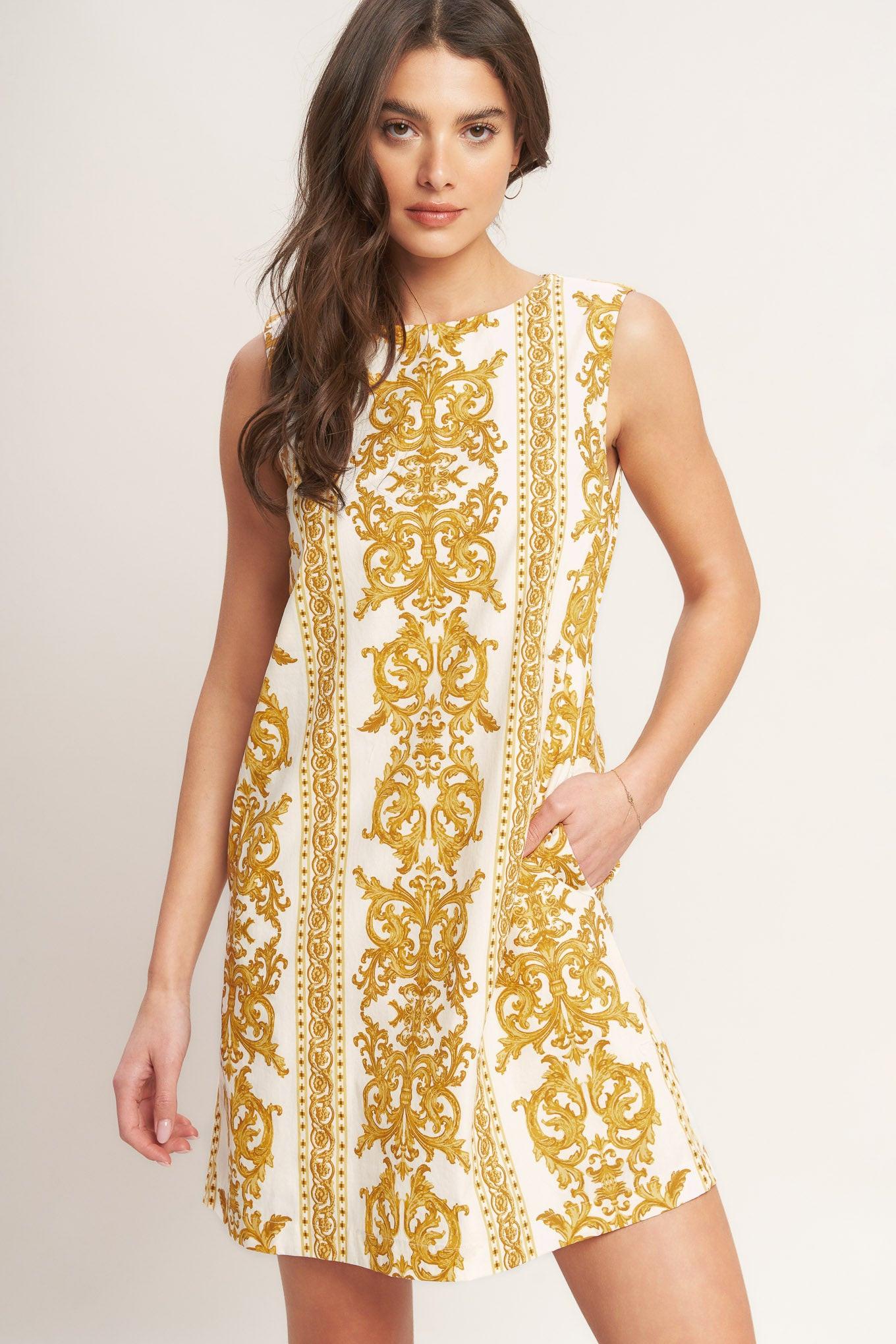 CITY GIRL WITH EDGE WOVEN MINI SHIFT DRESS - Glamourous Grace