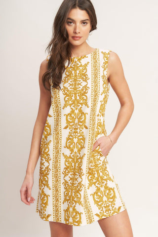CITY GIRL WITH EDGE WOVEN MINI SHIFT DRESS - Glamourous Grace