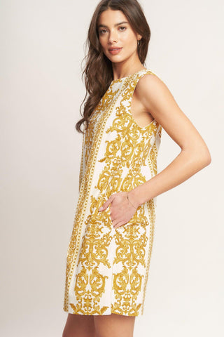 CITY GIRL WITH EDGE WOVEN MINI SHIFT DRESS - Glamourous Grace