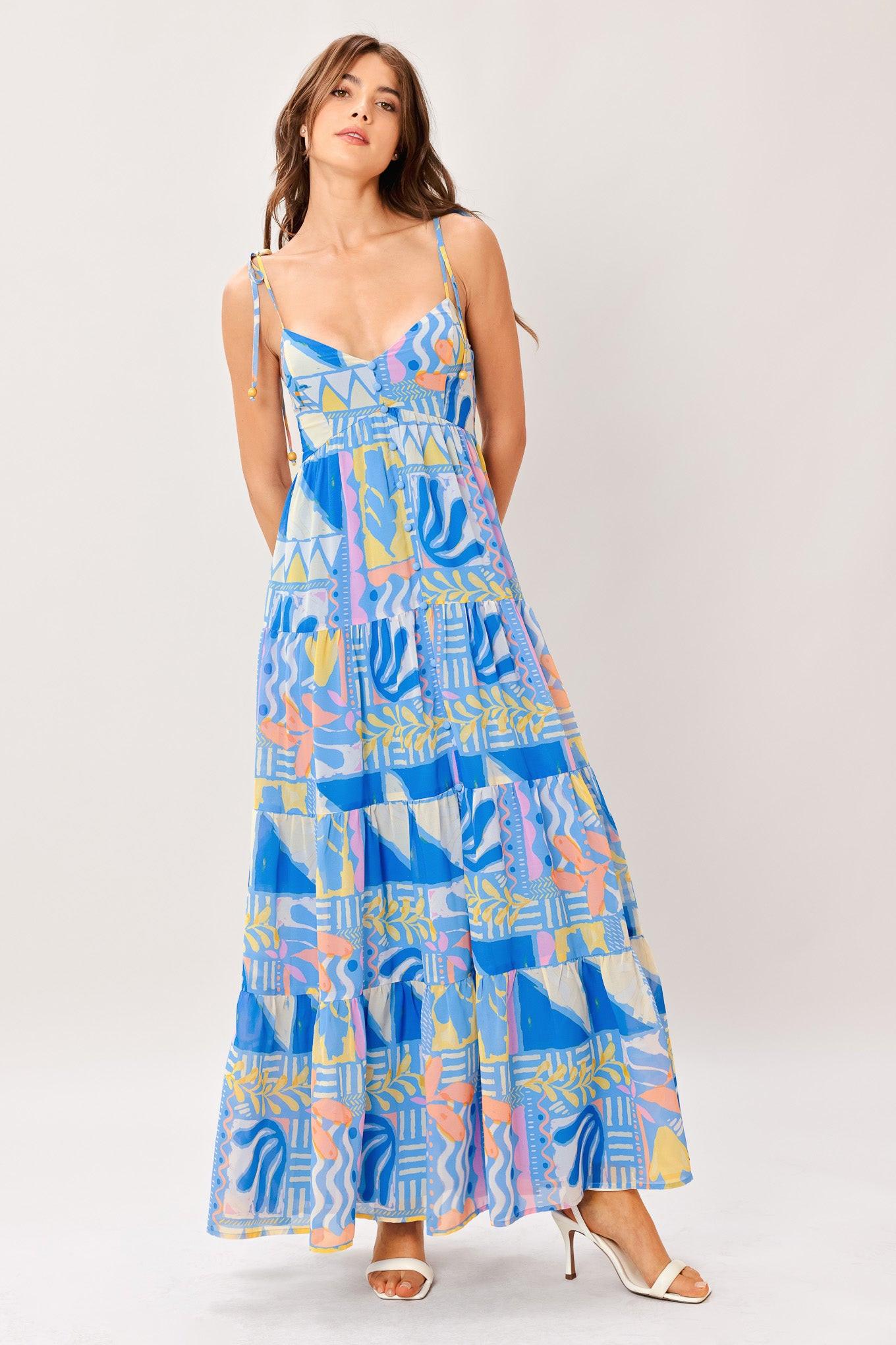 SEASIDE LOVE FLOW WOVEN MAXI DRESS - Glamourous Grace