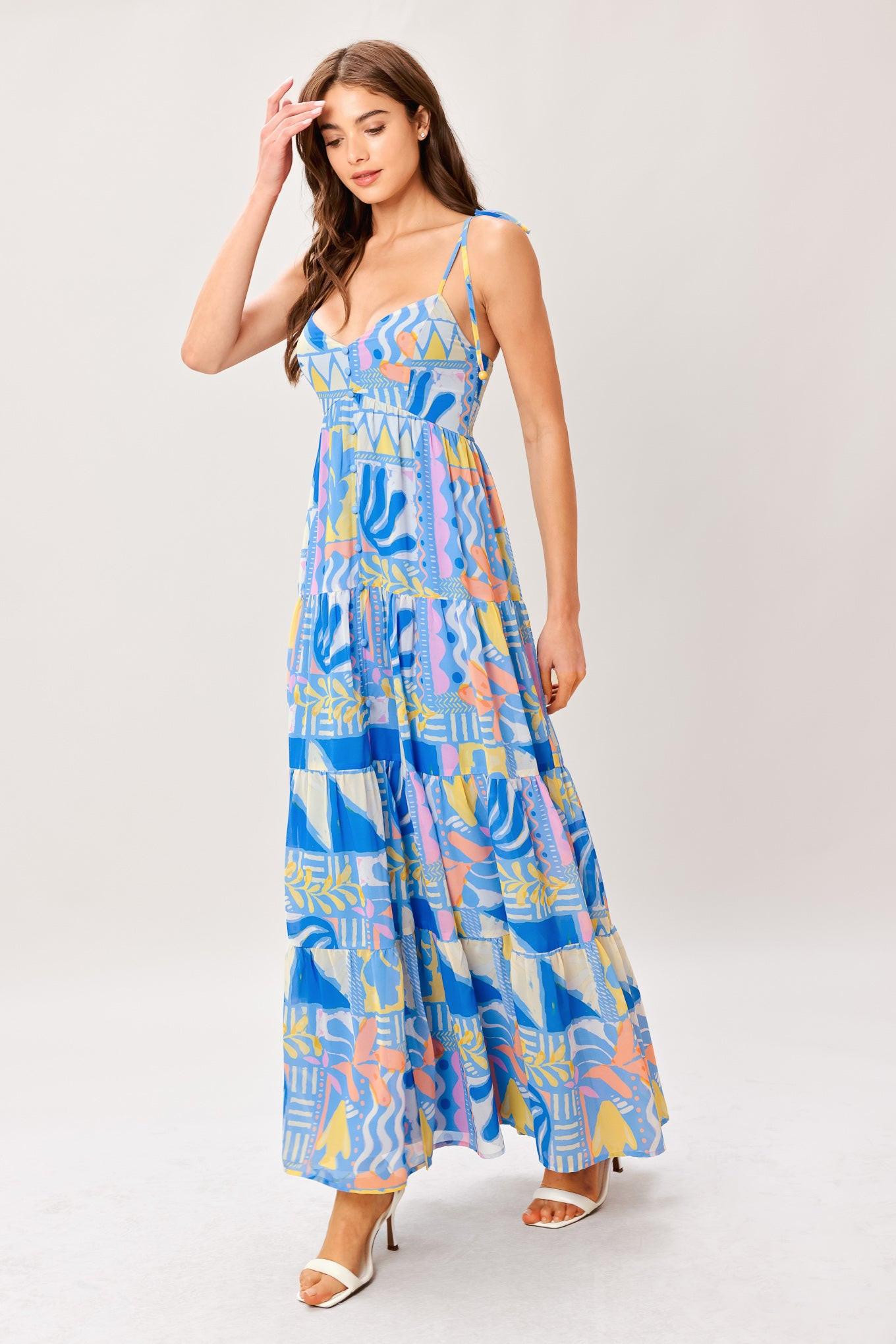 SEASIDE LOVE FLOW WOVEN MAXI DRESS - Glamourous Grace
